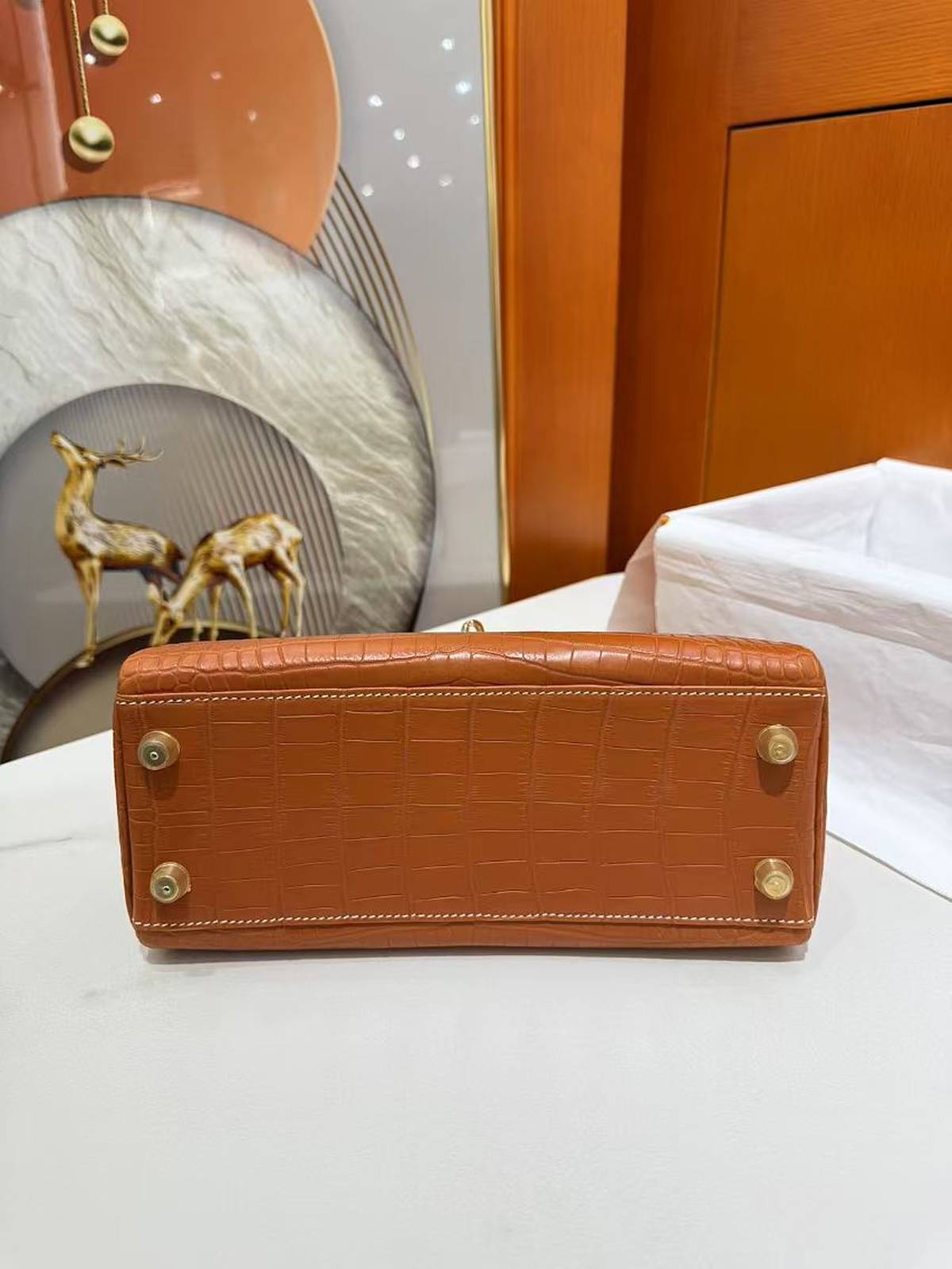 wholesale quality hermes kelly 25 crocodile brown